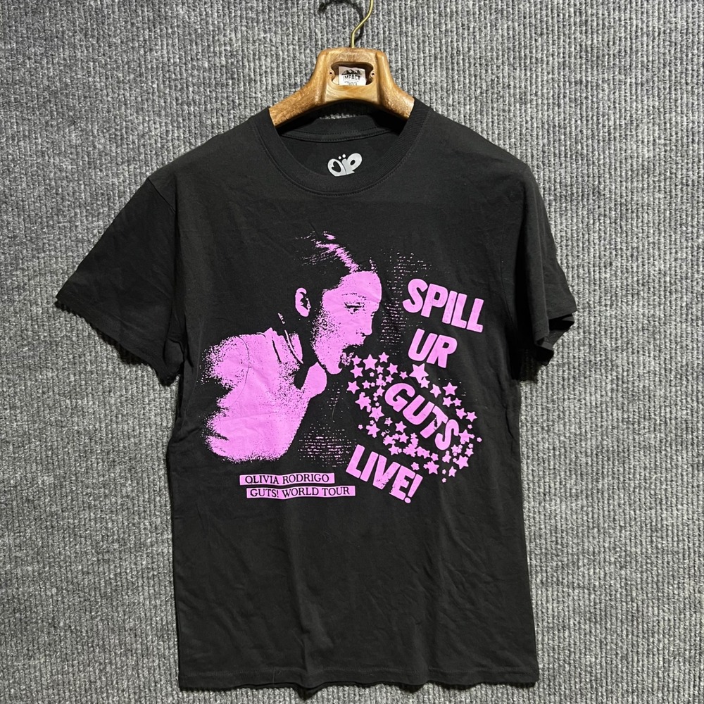Olivia Rodrigo T Shirt Women Small Black Spill Ur Guts Live GUTS World Tour 2024